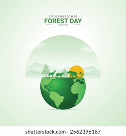 International Day of Forests. Forests Day creative design for social media ads