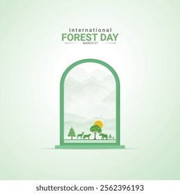 International Day of Forests. Forests Day creative design for social media ads