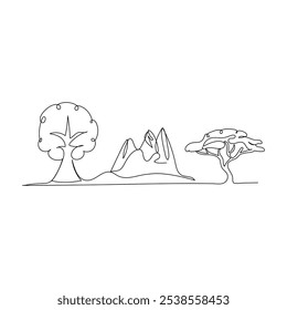 International Day of Forests Line Illustration International Day of Forests - creative concept with forest in circle. greeting card, poster and celebration banner, icon, logo, print, cards,