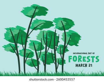 International Day of Forests. March 21. Abstract forests design vector. Eps 10.