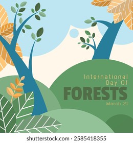 International Day of Forests Poster. Beautiful forests