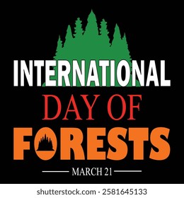 international day of forests t-shirt, banner design vector