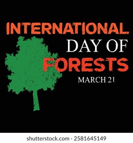international day of forests t-shirt, banner design vector