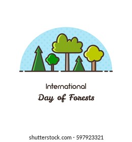 International Day of Forests. Vector illustration.