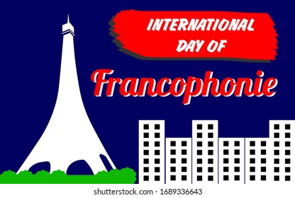 international day of francophonie, poster and banner. vector illustration EPS 10