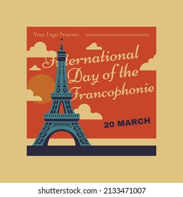 International Day of the Francophonie vector background