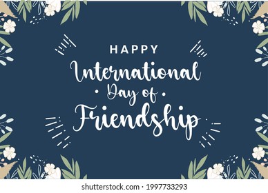 International Day of Friendship. Holiday concept. Template for background, banner, card, poster, t-shirt with text inscription, vector eps 10