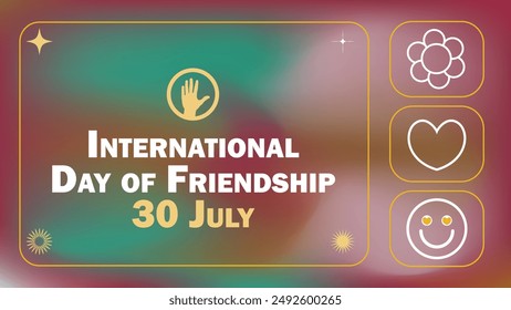 International Day of Friendship vector banner design. Happy International Day of Friendship modern minimal graphic poster illustration.