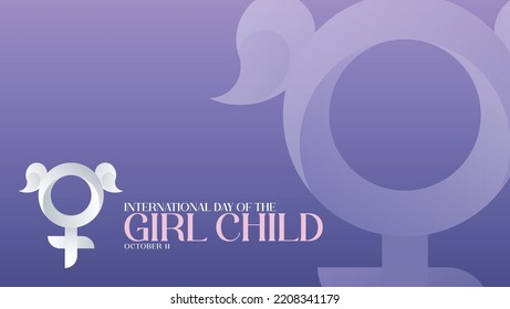 International day of the girl child background illustration. and can also write your text on the side. Commemorating the day of the girl child on October 11. Suitable For Banners etc