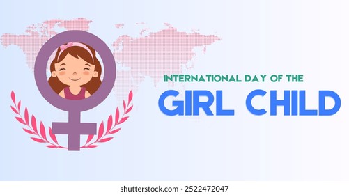 International Day of the girl child, campaign or celebration banner