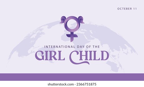 International day of the girl child. Celebrating girls' day on October 11. Suitable for banners, greeting cards, social media etc