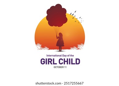 International day of the girl child concept vector illustration.