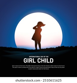 international day of the girl child. international day of the girl child creative poster, banner, social media post, background, postcard, template design etc. 