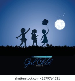 International Day of the Girl Child. Girl Child day creative design for social media ads