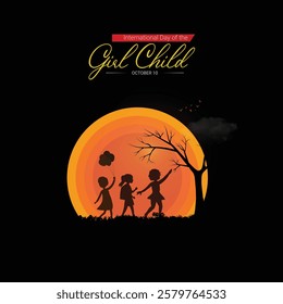 International Day of the Girl Child. Girl Child day creative design for social media ads