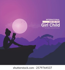 International Day of the Girl Child. Girl Child day creative design for social media ads