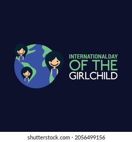 International day of the girl child with dark blue background