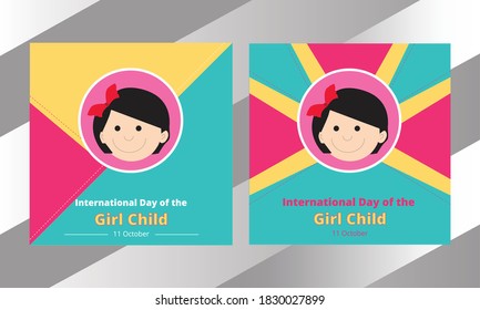 International day of girl child illustration design vector.  girl child illustration design. colorful child vector illustration