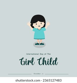 International Day of the Girl Child. October 11. Template for background, banner, poster with text inscription.