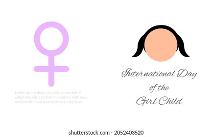 International Day of the Girl Child , Vector Illustration.