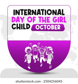 International Day of the Girl Child Vector Empowering and Inspirational Design for Girls' Rights