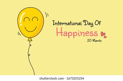 International Day of Happiness. 20 March. March International Day of Happiness Vector Template Design.