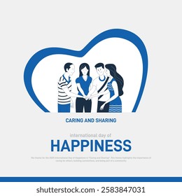 international day of happiness. international day of happiness creative banner, poster, social media post, postcard, background, backdrop, template, cover, greetings card, web banner design etc.