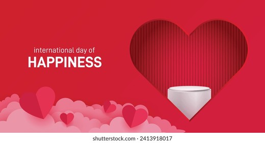 International Day of Happiness. International Happiness day creative concept. Happiness background vector illustration. Valentines background. 