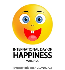 International day of happiness emoticon, vector art illustration.