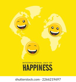 International Day of Happiness greeting card. Suitable for celebrate of happiness events