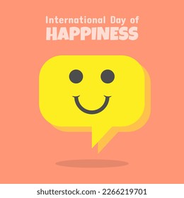 International Day of Happiness greeting card. Suitable for celebrate of happiness events