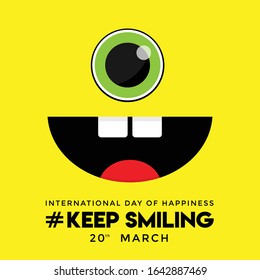 International day of happiness illustration