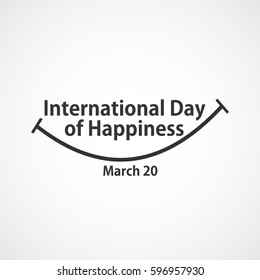 International Day Of Happiness Logo Vector Template