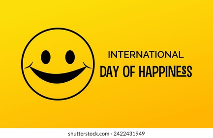 International Day of Happiness Observed every year of March 20th, Positive Face Vector banner, flyer, poster and social medial template design.