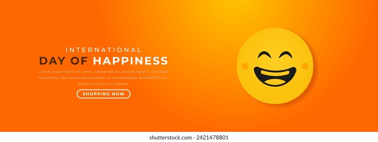 International Day of Happiness Paper cut style Vector Design Illustration for Background, Poster, Banner, Advertising, Greeting Card