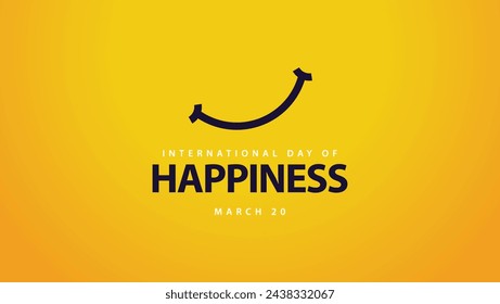 International day of happiness. Smiling mouth vector illustration. Suitable for banners, web, social media etc