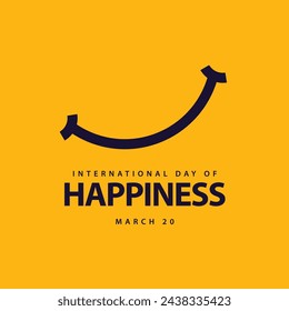 International day of happiness. Smiling mouth vector illustration. Suitable for templates, greeting cards, web, social media etc