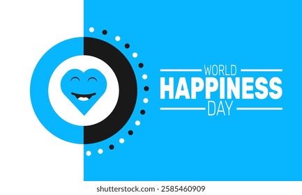 International Day of Happiness. This holiday-themed design is perfect for backgrounds, banners, greeting cards, posters with text inscription, Classic social media posts.Vector illustration