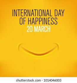 International Day of Happiness Vector Template Design