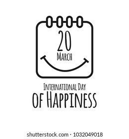 International Day of Happiness Vector Template Design