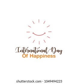 International Day of Happiness Vector Template Design