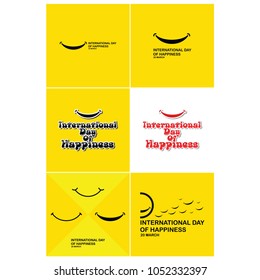 International Day of Happiness Vector Template Design