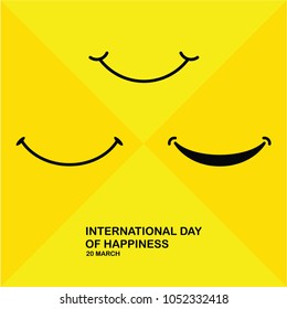 International Day of Happiness Vector Template Design