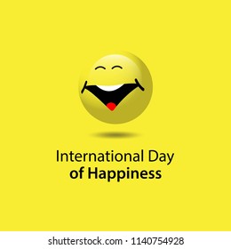 International Day of Happiness Vector Template Design Illustration