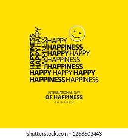 International Day of Happiness Vector Template Design Illustration