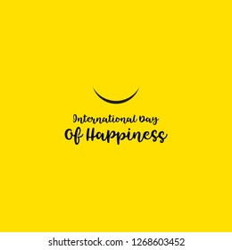 International Day of Happiness Vector Template Design Illustration