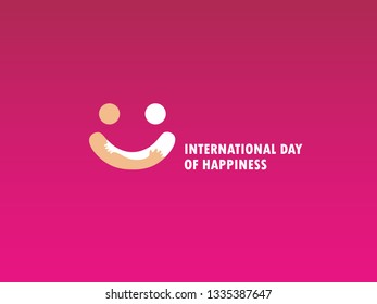 International Day of Happiness Vector Template Design