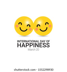 International Day of Happiness Vector Template Design Illustration