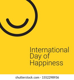 International Day of Happiness Vector Template Design Illustration