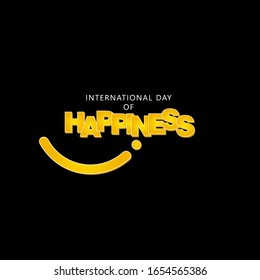 International Day of Happiness Vector Template Design Illustration